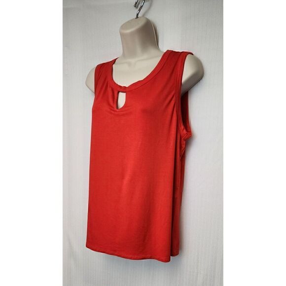 DOUBLJU CASUAL SLEEVELESS RED TOP SIZE LARGE - Picture 6 of 8